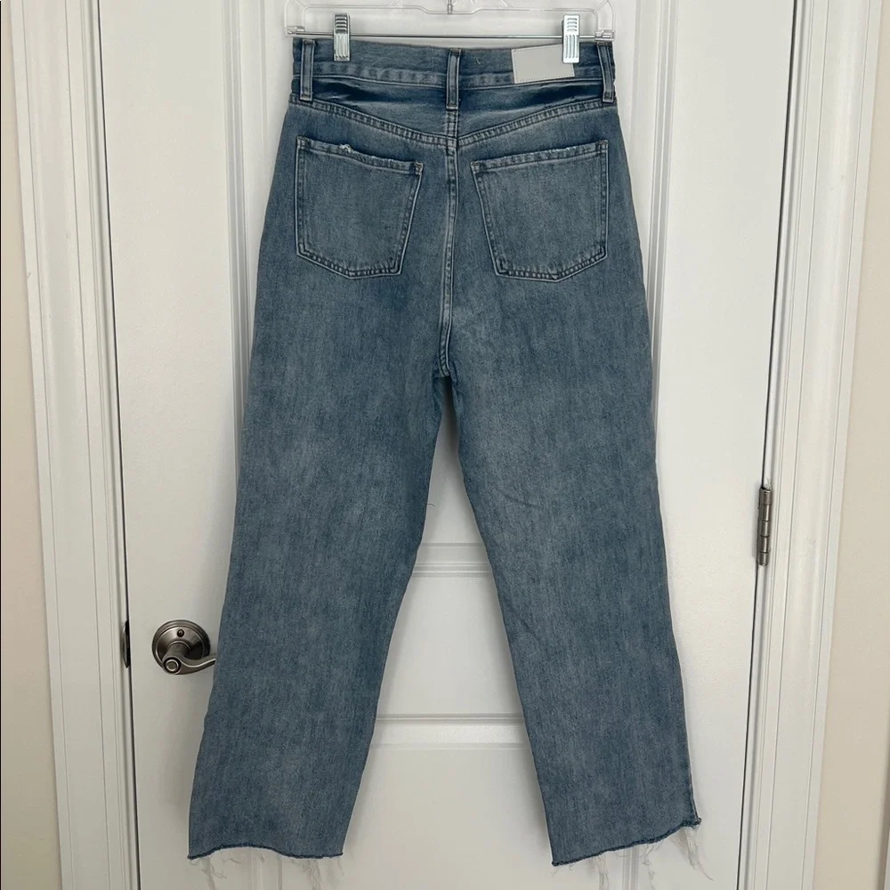 Pistola Cassie Distressed High Rise Straight Leg Jean Button Fly Size 27 - Picture 4 of 9